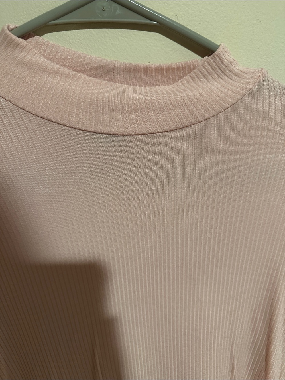 Pink Ribbed Mock Neck Long Sleeve Top - Picture 2 of 3